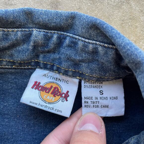 VINTAGE HARD ROCK CAFE COTTON DENIM JACKET WOMENS SMALL - Picture 4 of 5